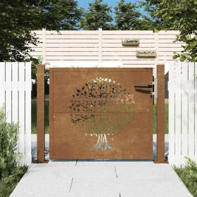  famintás corten acél kerti kapu 105 x 80 cm