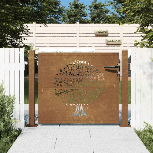  famintás corten acél kerti kapu 105 x 80 cm