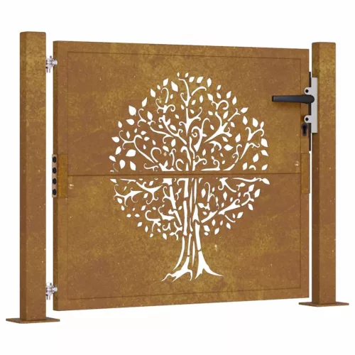  famintás corten acél kerti kapu 105 x 80 cm