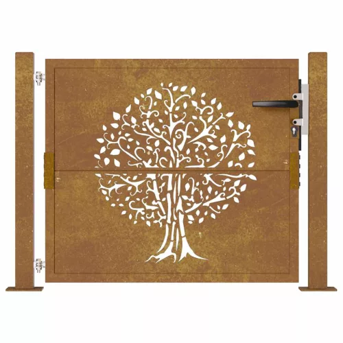  famintás corten acél kerti kapu 105 x 80 cm