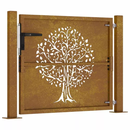  famintás corten acél kerti kapu 105 x 80 cm