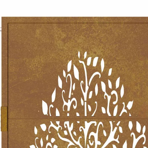  famintás corten acél kerti kapu 105 x 80 cm