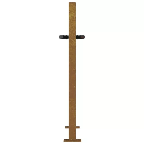  Corten acél kerti kapu 100x100 cm, fa mintázatú