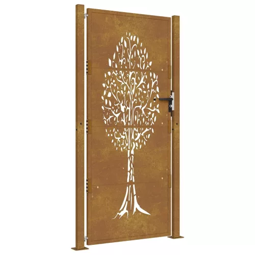  famintás corten acél kerti kapu 105 x 180 cm