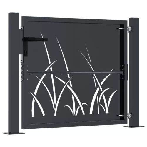  antracitszürke acél fűmintás kertkapu 105 x 180 cm