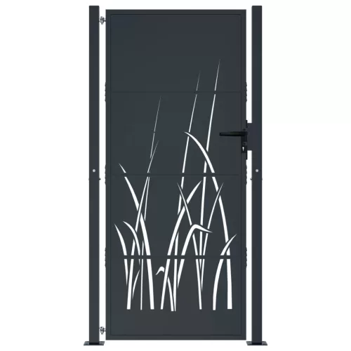  antracitszürke acél fűmintás kertkapu 105 x 180 cm