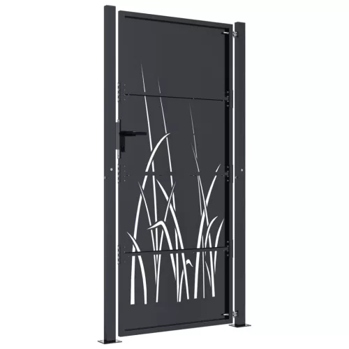  antracitszürke fűmintás acél kertkapu 105 x 205 cm
