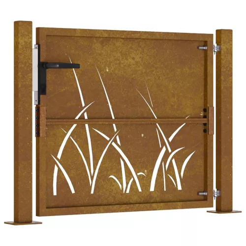  fűmintás corten acél kerti kapu 105 x 80 cm