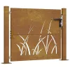  fűmintás corten acél kerti kapu 105 x 105 cm