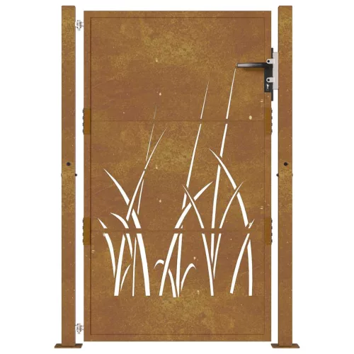  fűmintás corten acél kerti kapu 105 x 130 cm