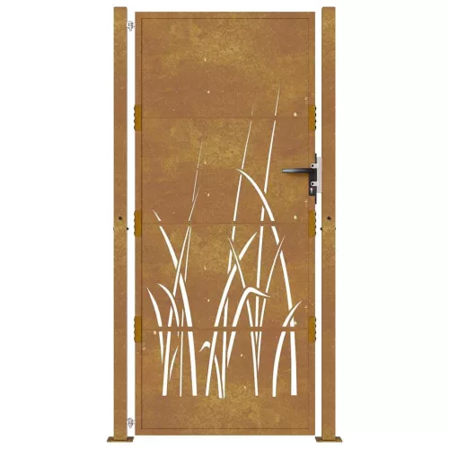  fűmintás corten acél kerti kapu 105 x 180 cm