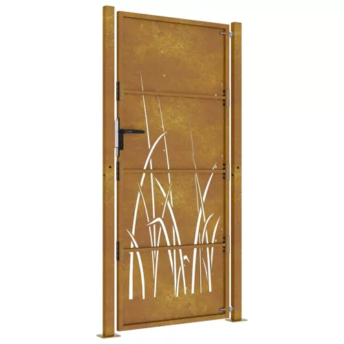 fűmintás corten acél kerti kapu 105 x 180 cm