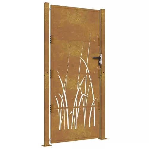  fűmintás corten acél kerti kapu 105 x 205 cm