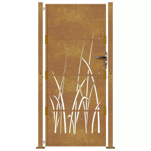  fűmintás corten acél kerti kapu 105 x 205 cm