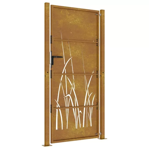  fűmintás corten acél kerti kapu 105 x 205 cm