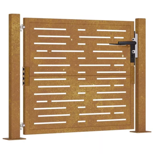  rozsdaszínű famintás corten acél kerti kapu 105 x 105 cm