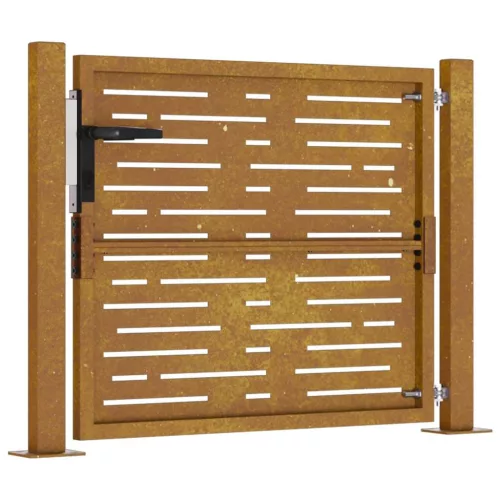  rozsdaszínű famintás corten acél kerti kapu 105 x 105 cm