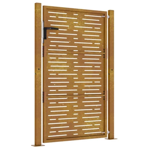  fűmintás corten acél kerti kapu 105 x 130 cm