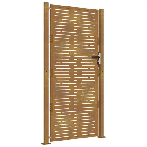  fűmintás corten acél kerti kapu 105 x 205 cm
