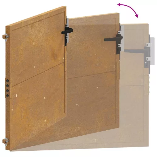  corten acél kerti kapu 105 x 105 cm