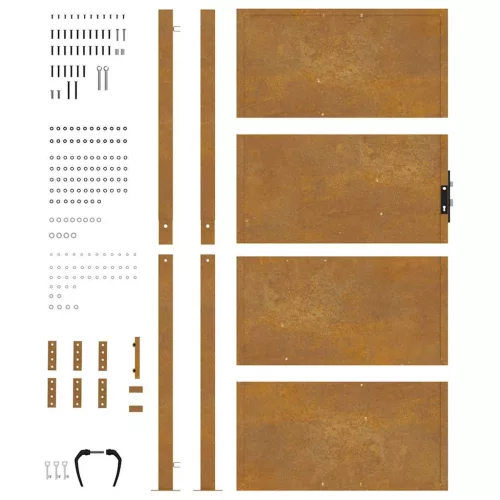  Corten acél kerti kapu 100x200 cm