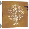  rozsdaszínű famintás corten acél kerti kapu 85x75 cm