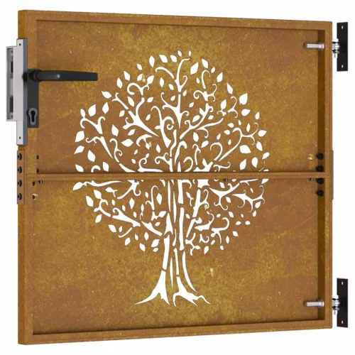  rozsdaszínű famintás corten acél kerti kapu 85x75 cm