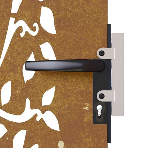  rozsdaszínű famintás corten acél kerti kapu 85x75 cm