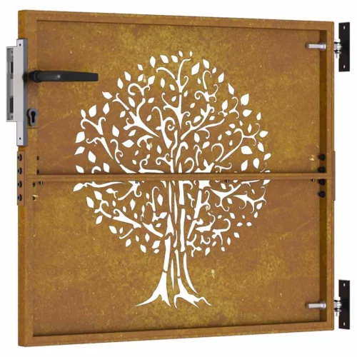  famintás corten acél kerti kapu 85x100 cm