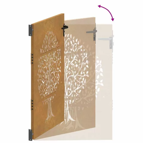  famintás corten acél kerti kapu 85x150 cm