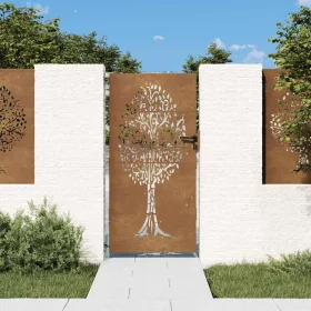  famintás corten acél kerti kapu 85x175 cm