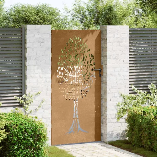  famintás corten acél kerti kapu 85x175 cm