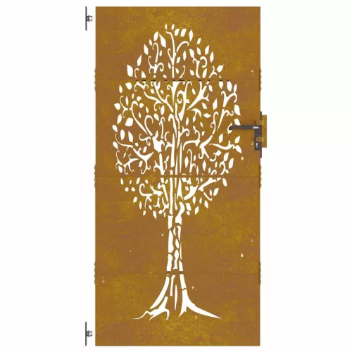  famintás corten acél kerti kapu 85x175 cm