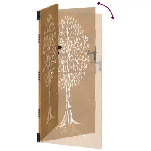  famintás corten acél kerti kapu 85x175 cm