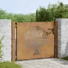 Corten acél kerti kapu 100x100 cm, fa mintázatú