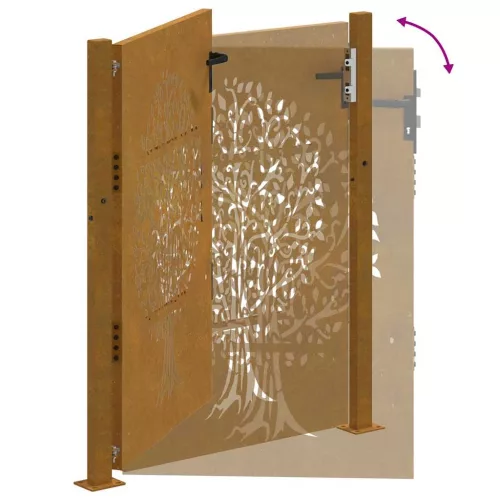  famintás corten acél kerti kapu 105 x 130 cm