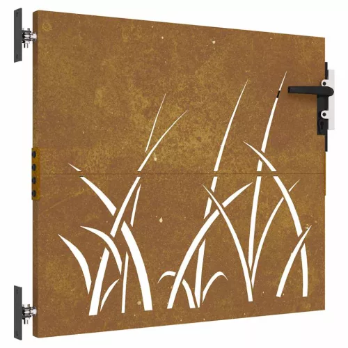  fűmintás corten acél kerti kapu 85 x 75 cm