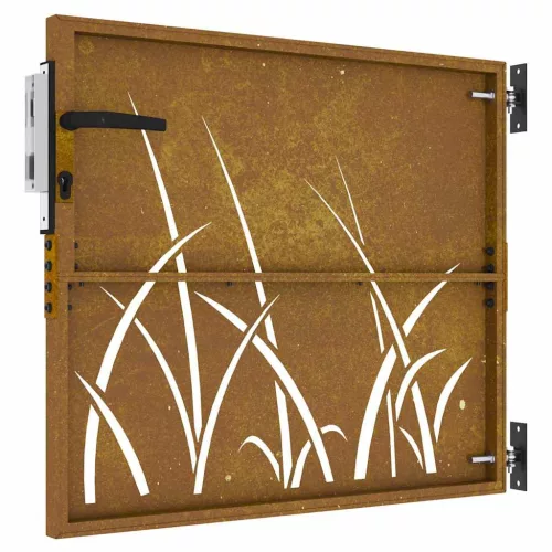  fűmintás corten acél kerti kapu 85 x 75 cm