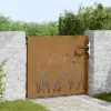  fűmintás corten acél kerti kapu 85 x 100 cm