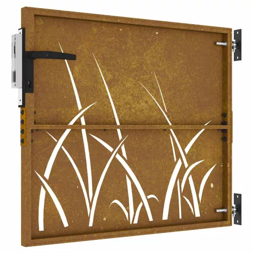  fűmintás corten acél kerti kapu 85 x 100 cm