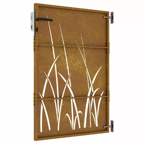  fűmintás corten acél kerti kapu 85 x 125 cm