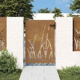  fűmintás corten acél kerti kapu 85 x 150 cm