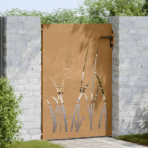  fűmintás corten acél kerti kapu 85 x 150 cm