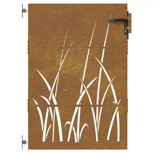  fűmintás corten acél kerti kapu 85 x 150 cm