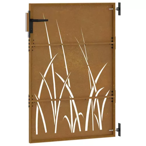  fűmintás corten acél kerti kapu 85 x 150 cm