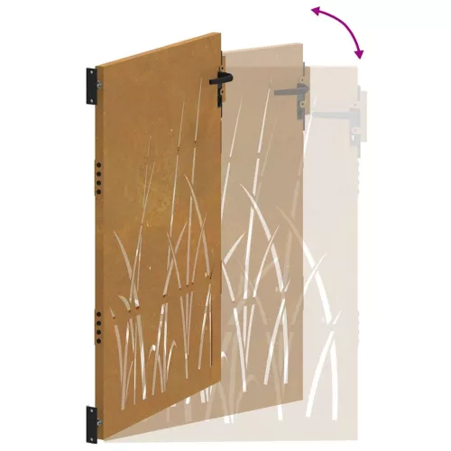 fűmintás corten acél kerti kapu 85 x 150 cm