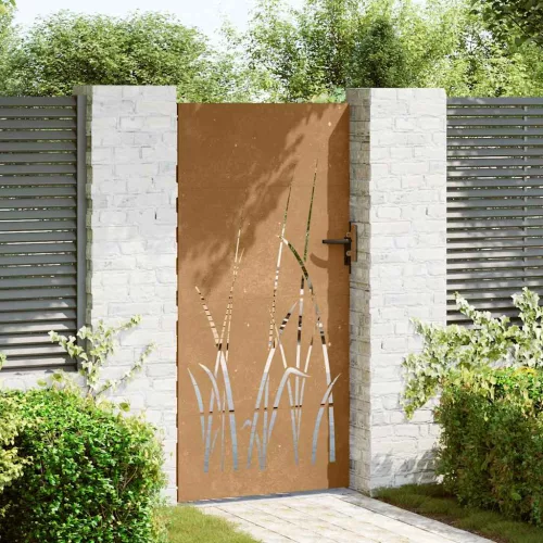  fűmintás corten acél kerti kapu 85 x 175 cm