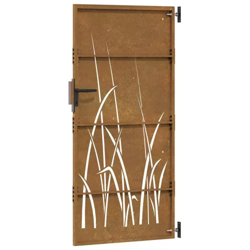  fűmintás corten acél kerti kapu 85 x 175 cm