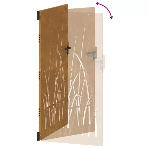 fűmintás corten acél kerti kapu 85 x 175 cm