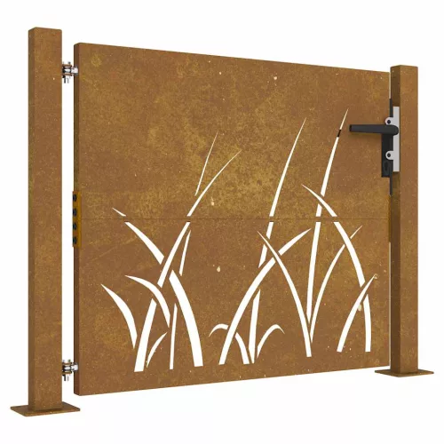  fűmintás corten acél kerti kapu 105 x 80 cm